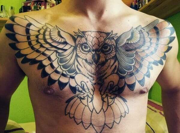 Owl Tattoo Chest Design
