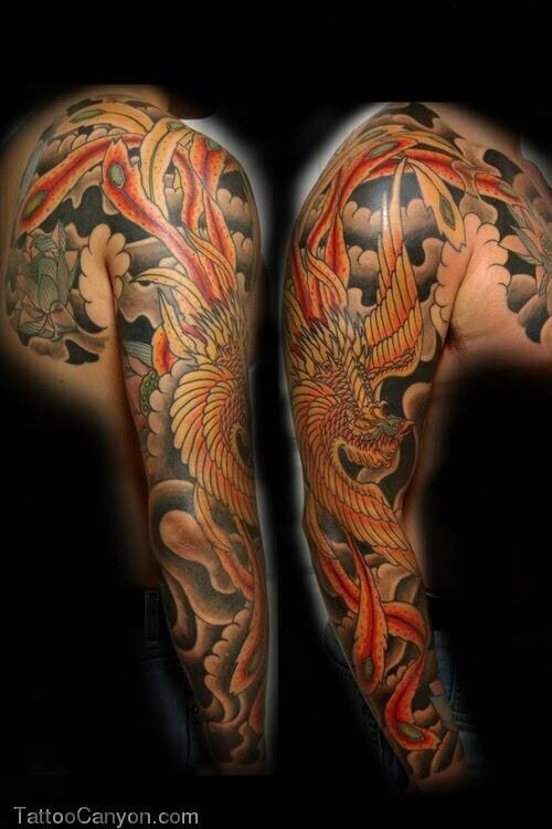 Cool Phoenix Arm Tattoo