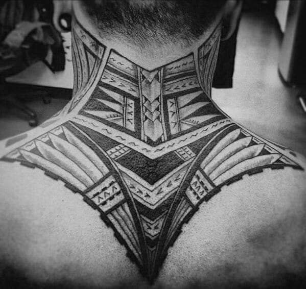Polynesian Awesome tribal Neck Tattoo