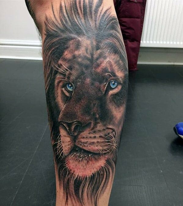 Blue Eyed Lion Tattoo