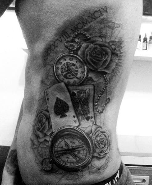 Compass Rib Tattoo
