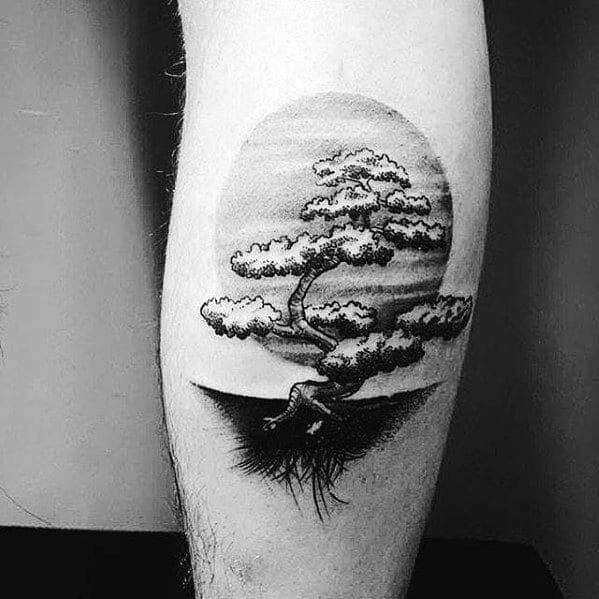 Traditional Tree Leg Tattoo