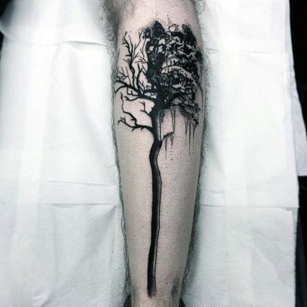 Tree Leg Tattoo Idea
