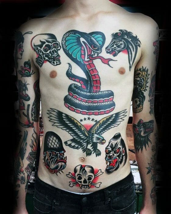 Sailor Jerry Full Chest Tattoo