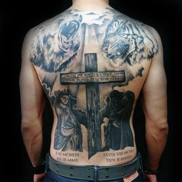 Wooden Cross back Tattoo