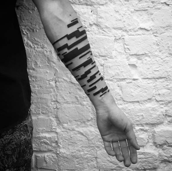 Blockwork Arm Tattoo