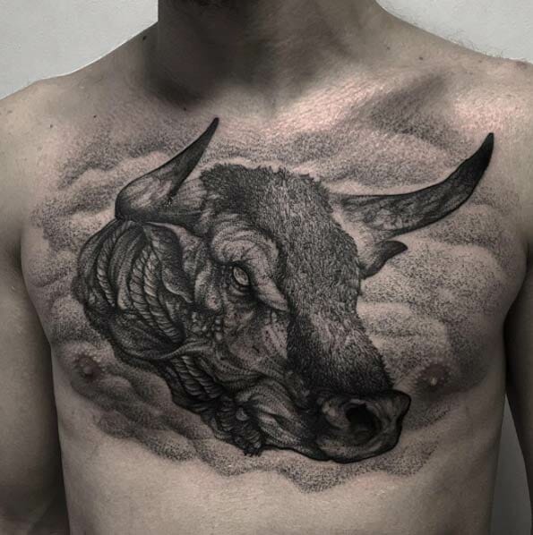 Bull Chest Tattoo