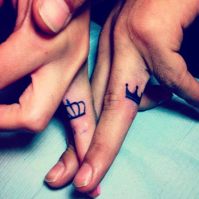 Couples Crowns Hand Tattoos