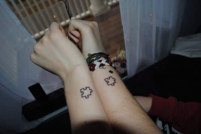 Couples Puzzle Piece Tattoo