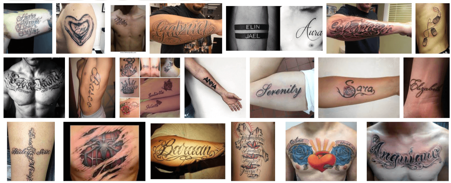 101 Best Name Tattoo ideas - incl: first name - surname & other cool words!  - Outsons