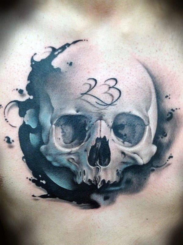 Amazing Watercolour Skull Tattoo