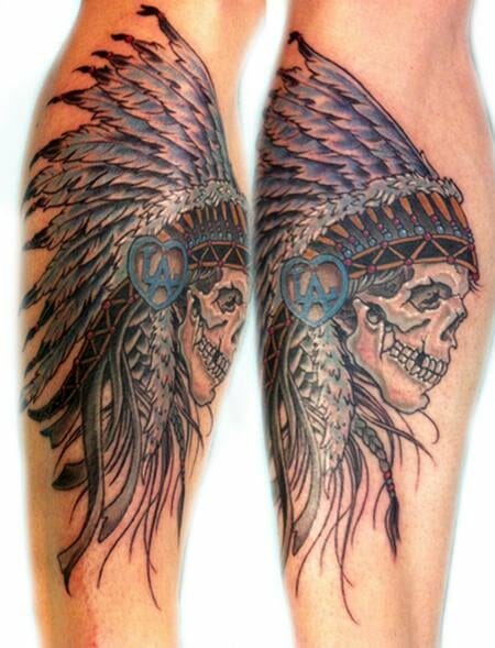 American Indian Skull Tattoo