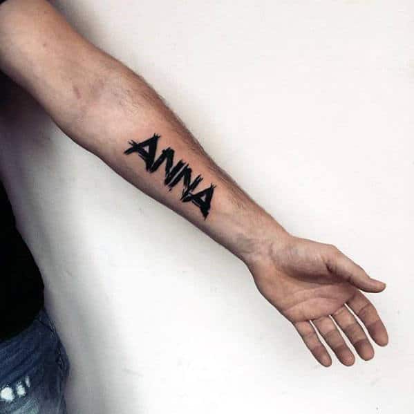 "Anna" Kids Name Forearm Tattoo