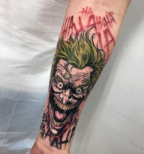 Artistic The Joker Themed Tattoo Sleeve