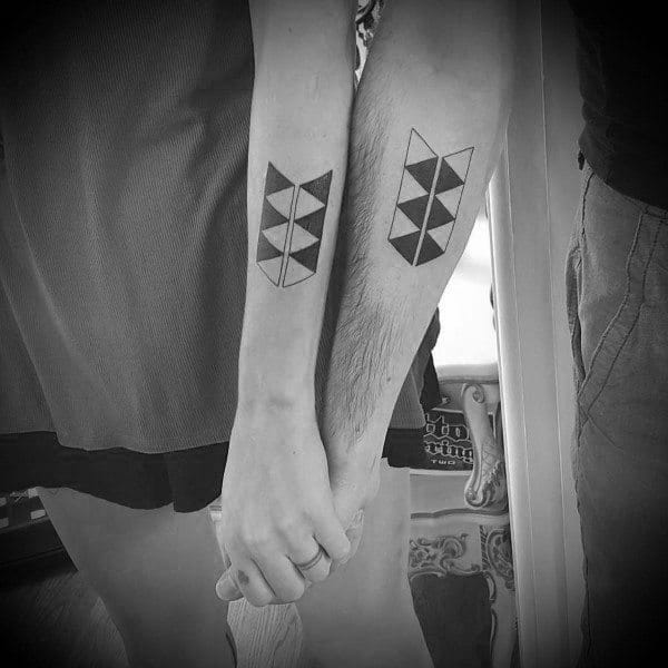 Couples Geometric Tattoo