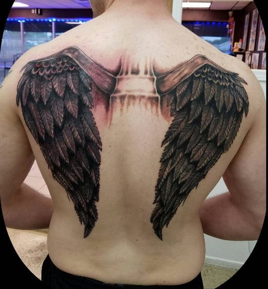 wings back tattoo