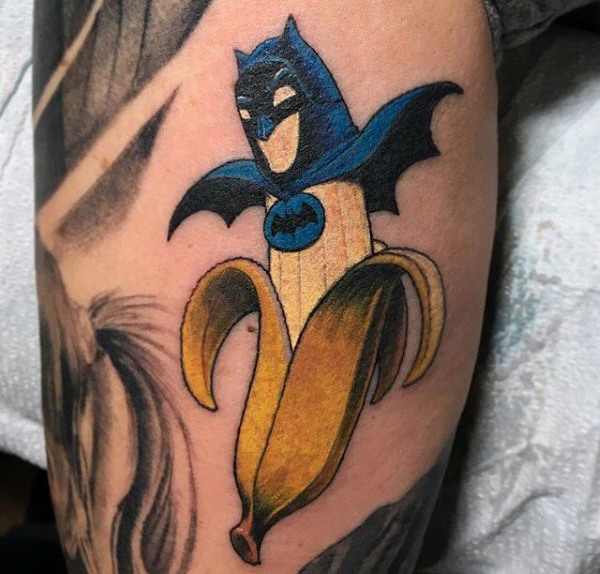 Creative Batman Banana Tattoo