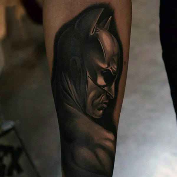 Batman Tattoo On Leg 