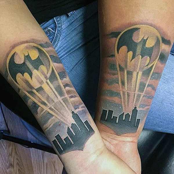 Bat Signal Arm Tattoo