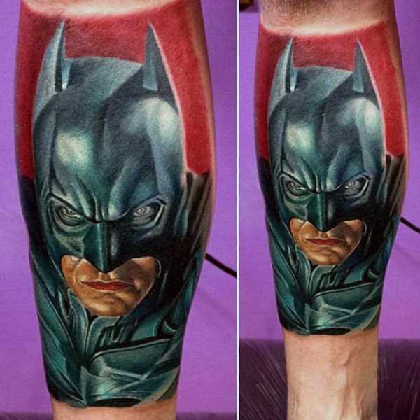 Realistic Batman Arm Tattoo