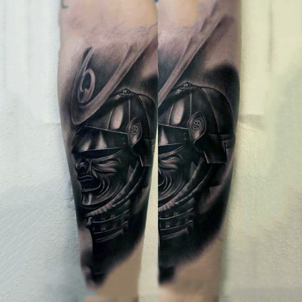 Samurai Mask Forearm Tattoo