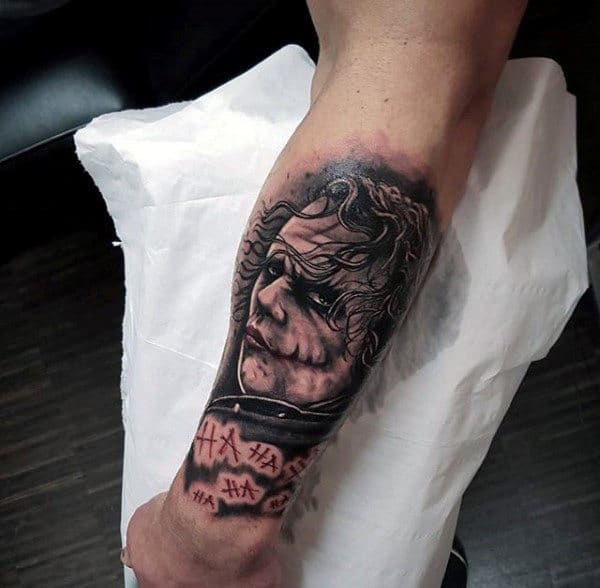 cool the joker forearm tattoo