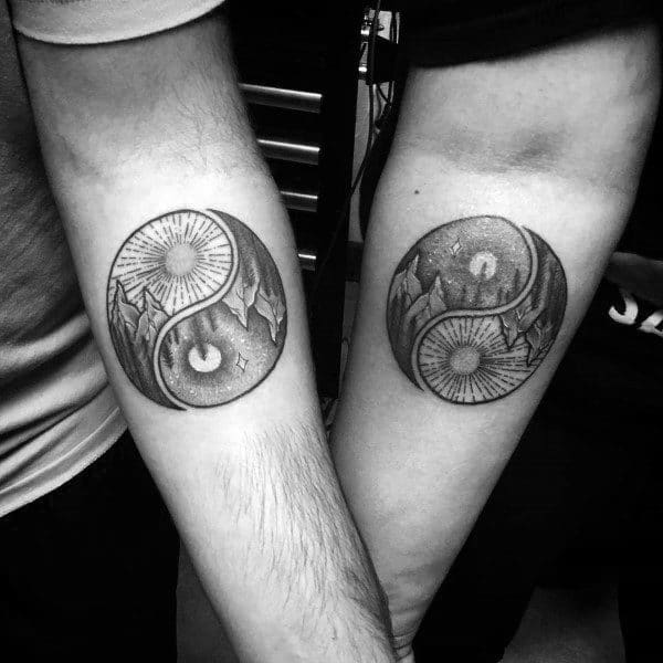 couples yin & yang tattoos
