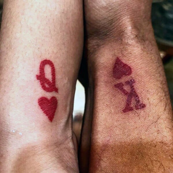Cool King & Queen Card Symbol Tattoos