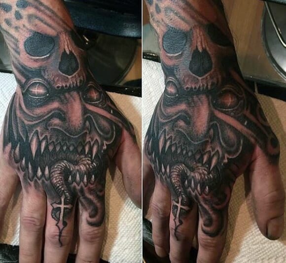 demon hand tattoo on gentlemen Outsons