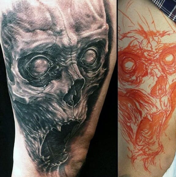 Cool Demon Skull Tattoo