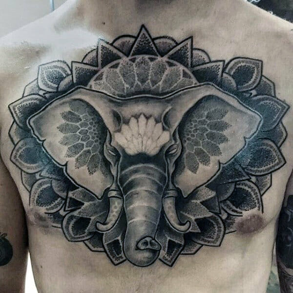 Amazing Elephant Dot Work Tattoo