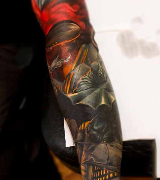 Full Batman Sleeve Tattoo