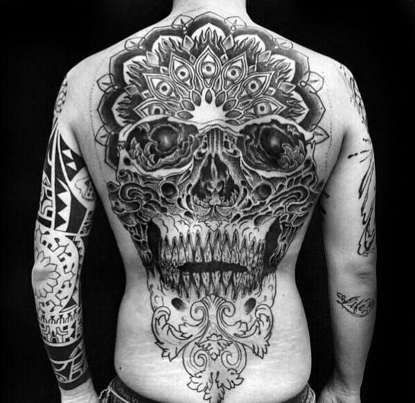 Mandala Style Skull Tattoo