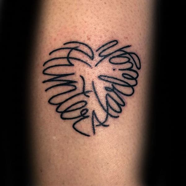 Heart Shaped Name Tattoo