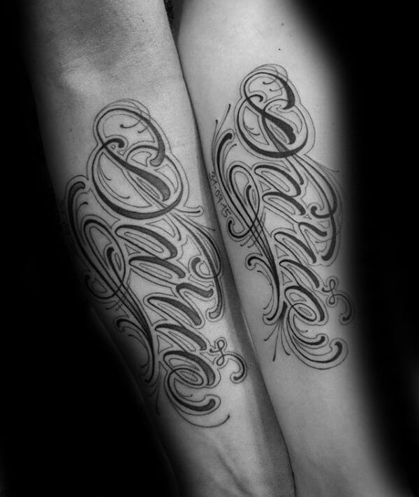 Name Inner Arm Tattoo