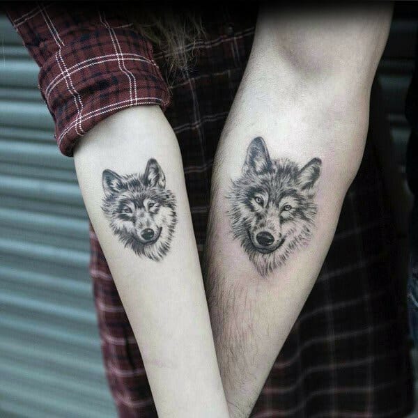 Wolf Couples Tattoos