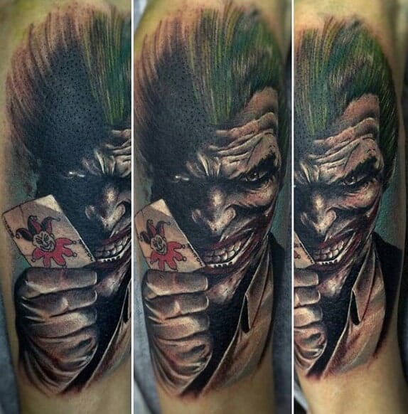 The Joker with Bats Tattoo
