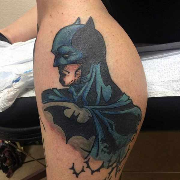 Batman Calf Tattoo