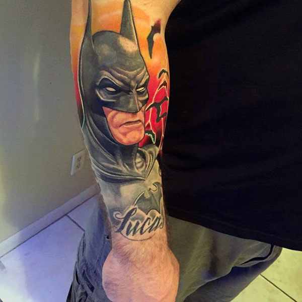 Forearm Batman Tattoo Sleeve
