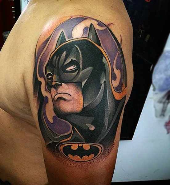 Upper Arm Batman Tattoo