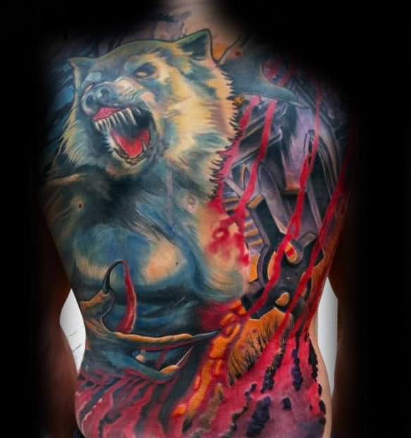 Full Back Wolf Tattoo