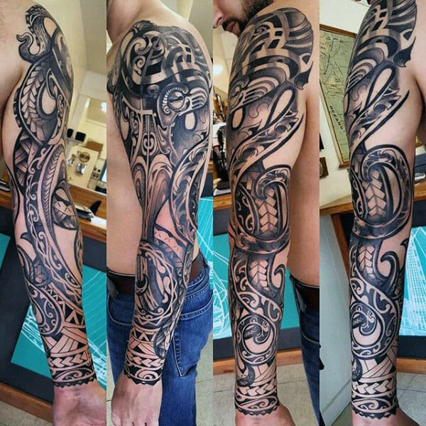 Tribal Full Sleeve Tattoo
