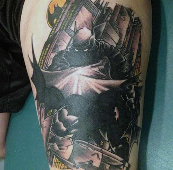 Batman Thigh Tattoo Design
