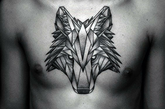 Geometrical Wolf Tattoo