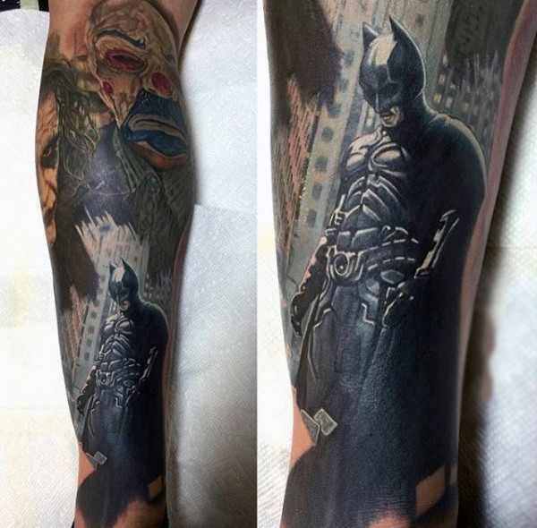 Realistic Batman Design Tattoo