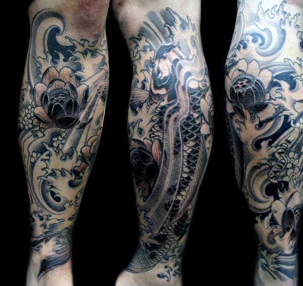 Japanese leg tattoo