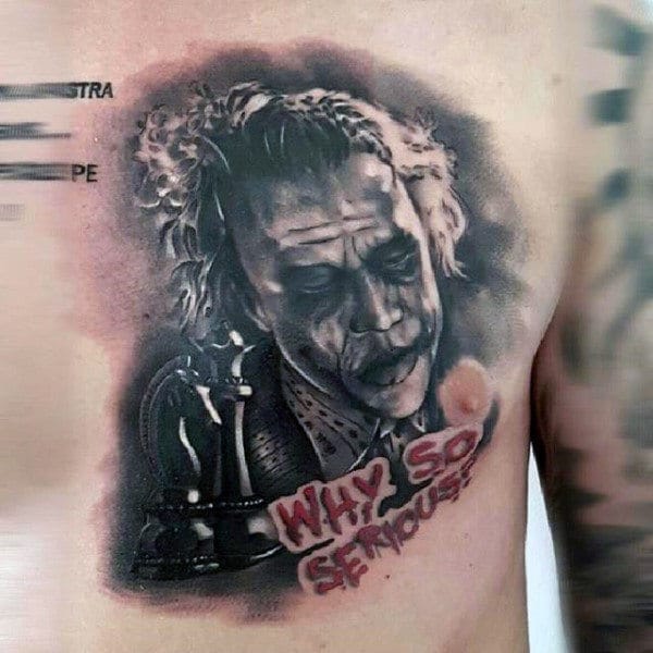 The Joker Why So Serious Chest Tattoo 