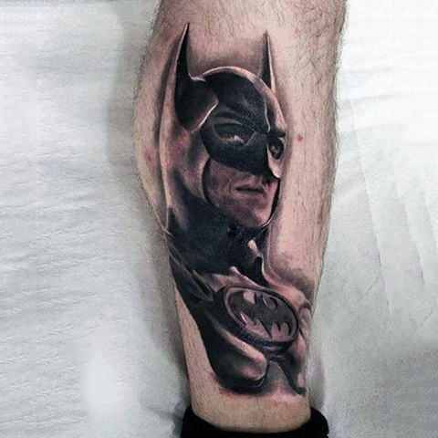 Batman Calf Tattoo