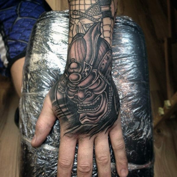Mask Hand Tattoo