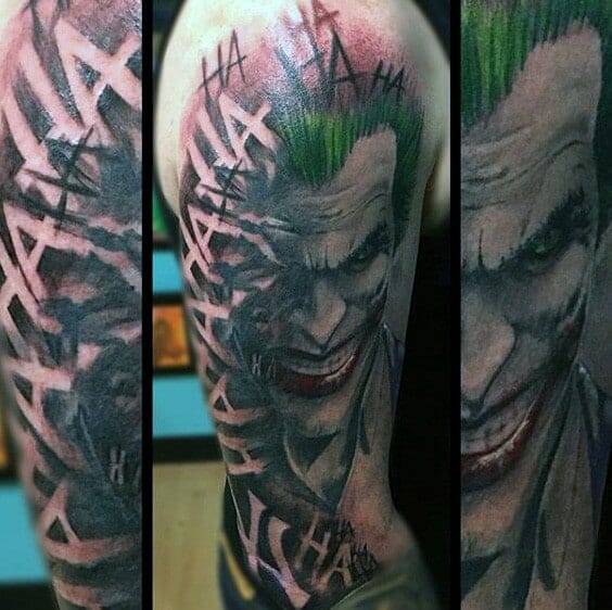 The Joker Themed Tattoo Sleeve